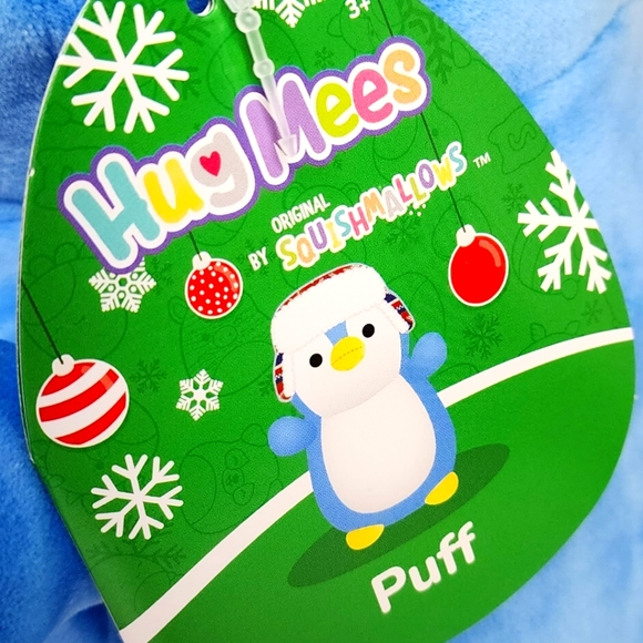🎄 PUFF 🐧 Blue Penguin with Snow Hat HugMee Christmas 2023 Original Squish NWT - Picture 3 of 8